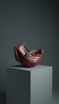 Modern Centerpiece in Burgundy Silk Vessel
