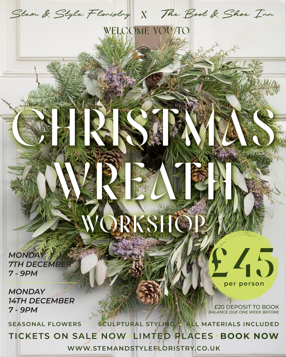The Boot & Shoe Christmas Wreath Workshop